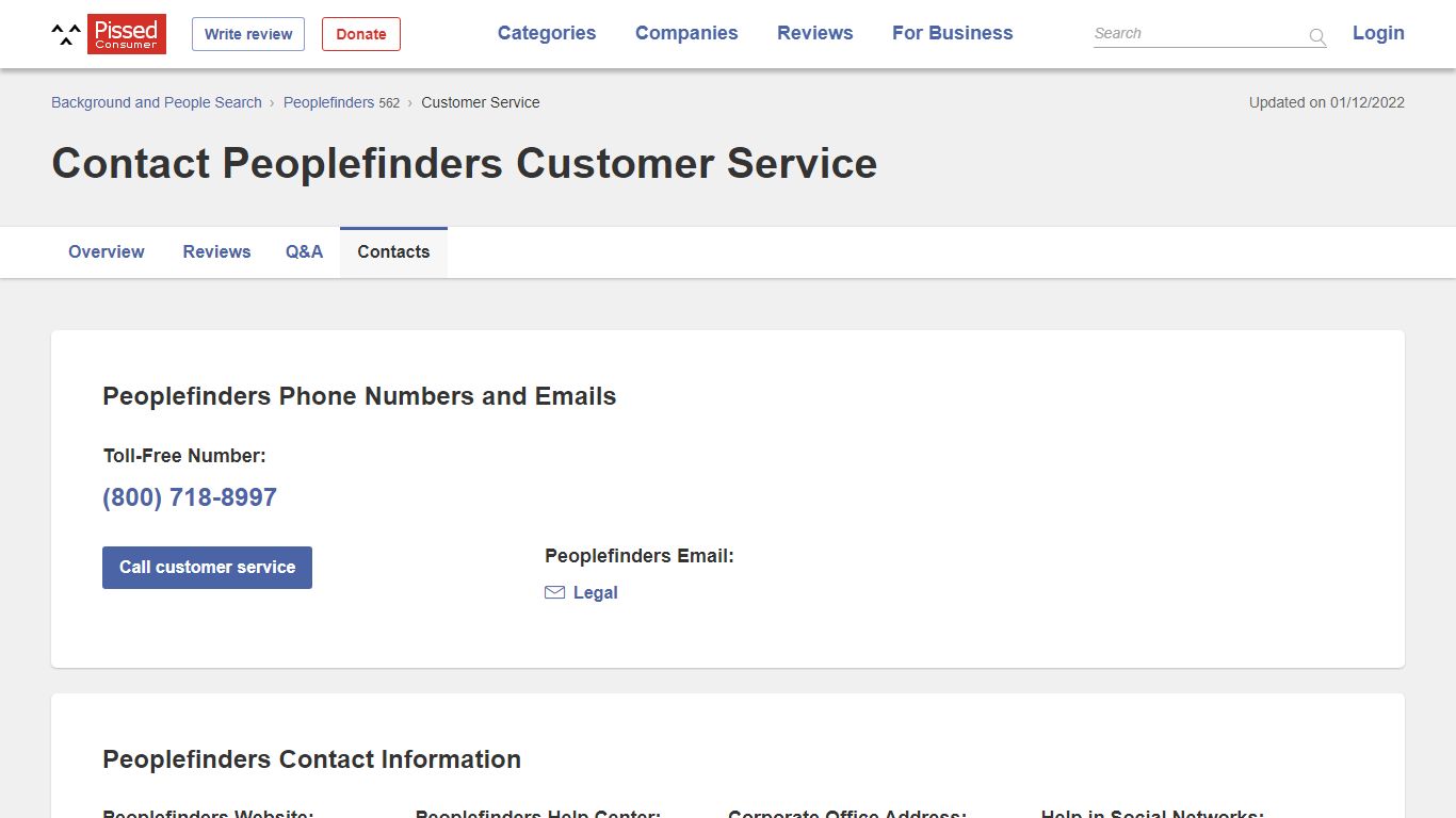 Contact Peoplefinders Customer Service - Pissed Consumer